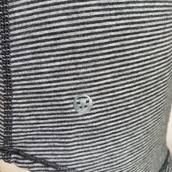 Lululemon Grey Striped Cross Strapped Low Back Tank Top Size M - Picture 6 of 8